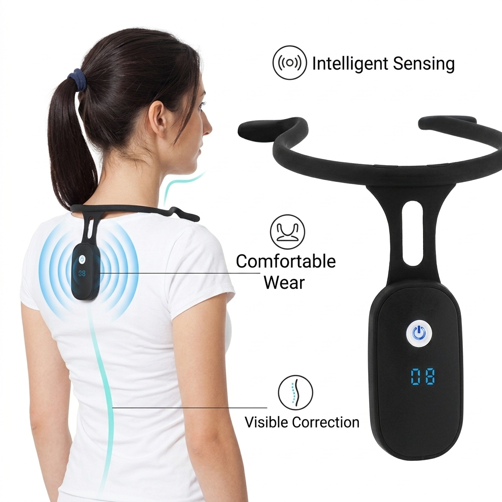 Smart Posture Sensor - Ajustador de Postura com Display LCD,