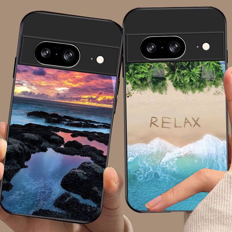 Google Pixel 8A - Capa de Telefone de Vidro Preto