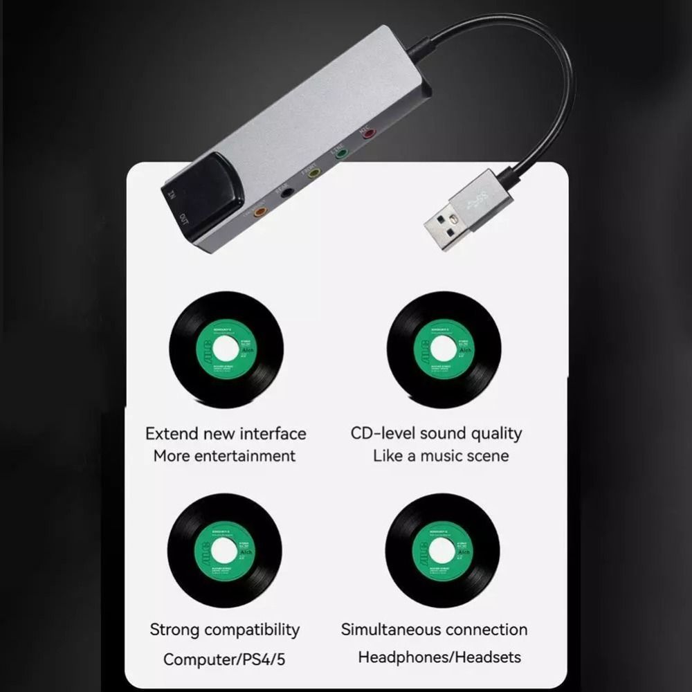 Nova Placa de Som USB 7.1 5.1  - Usb Sound Card External avaliação e preço