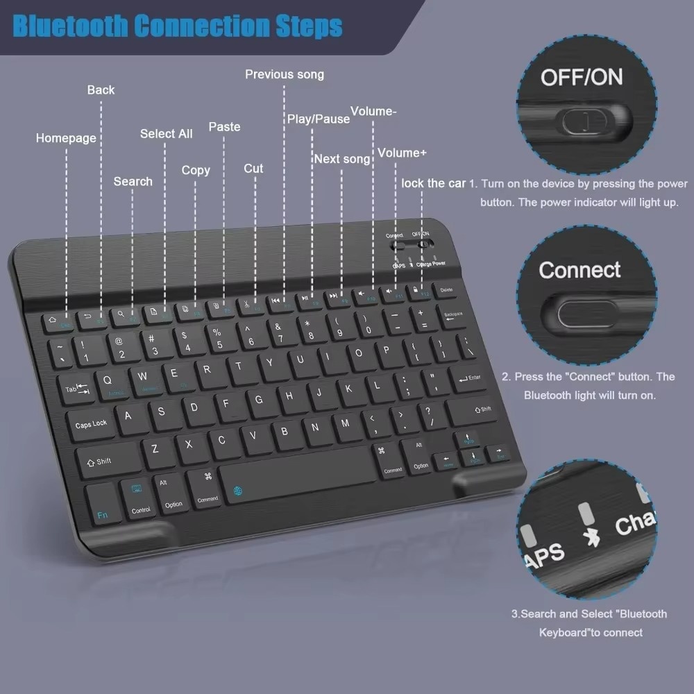 Bluetooth 5.0 teclado sem fio  - Wireless Keyboard Mini avaliação e preço