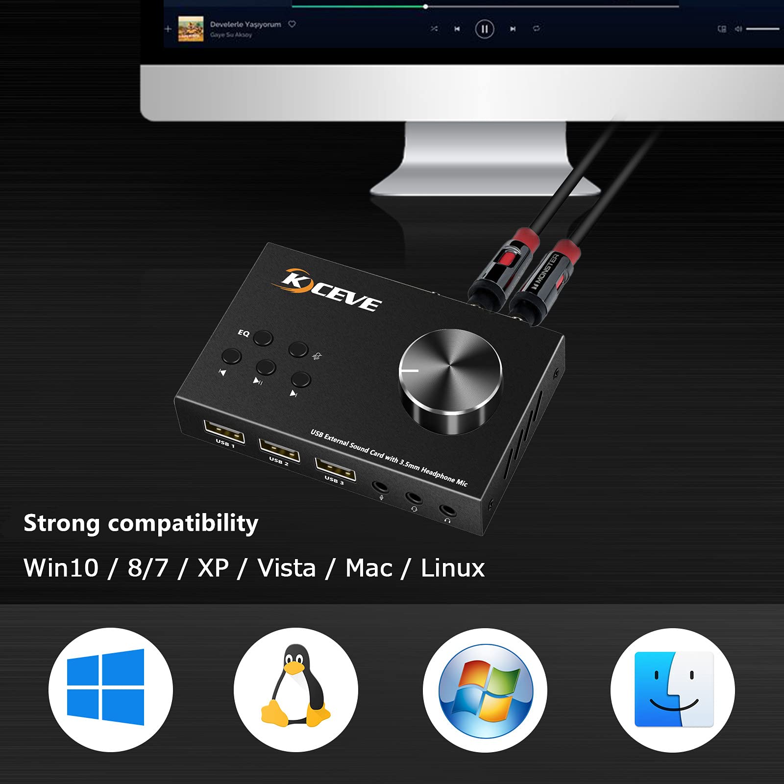 Placa de som externa com contr - Usb Sound Card External avaliação e preço