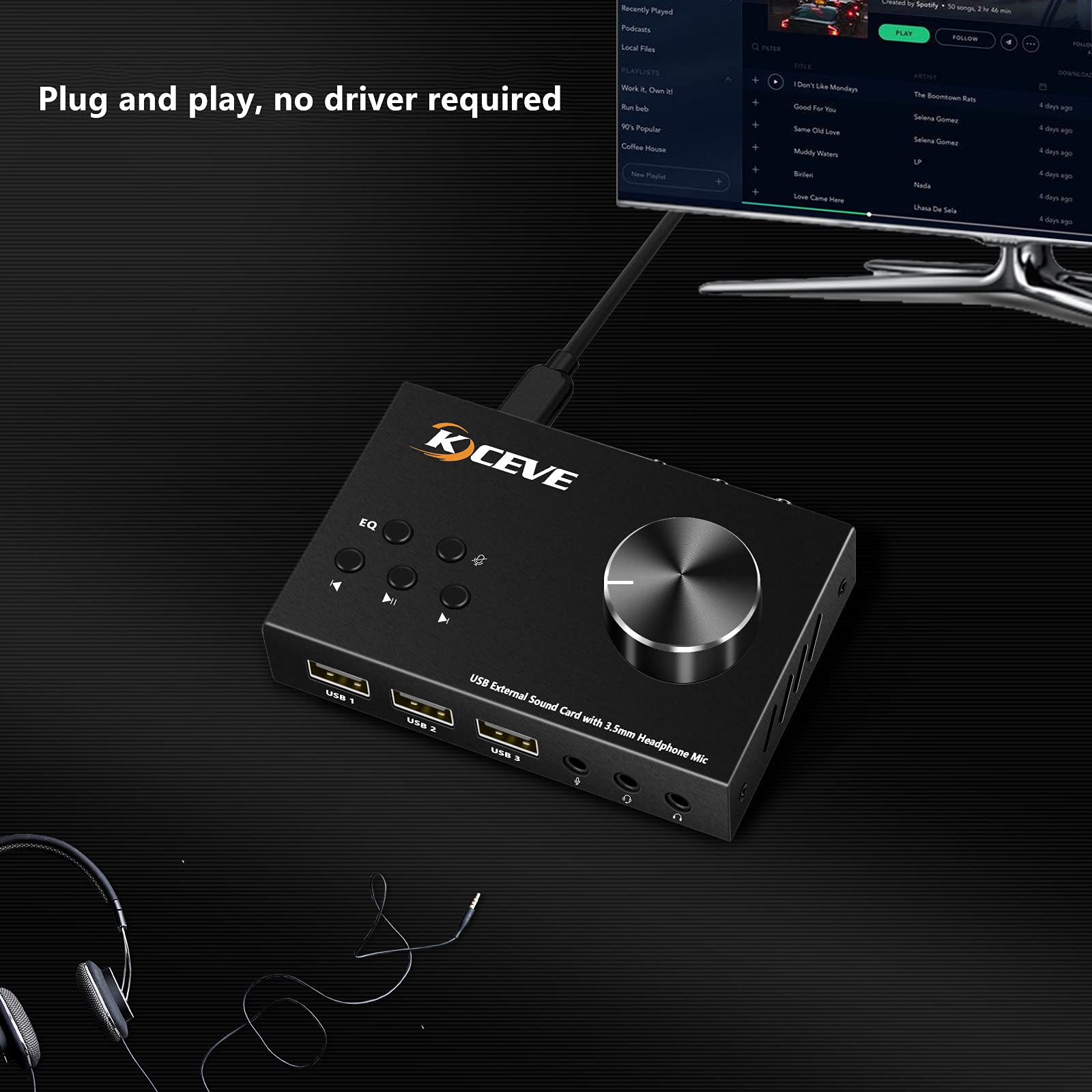 Placa de som externa com contr - Usb Sound Card External avaliação e preço